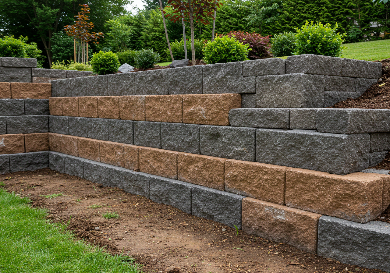 block and stone retaining walls variety of retaining walls materials in Missouri