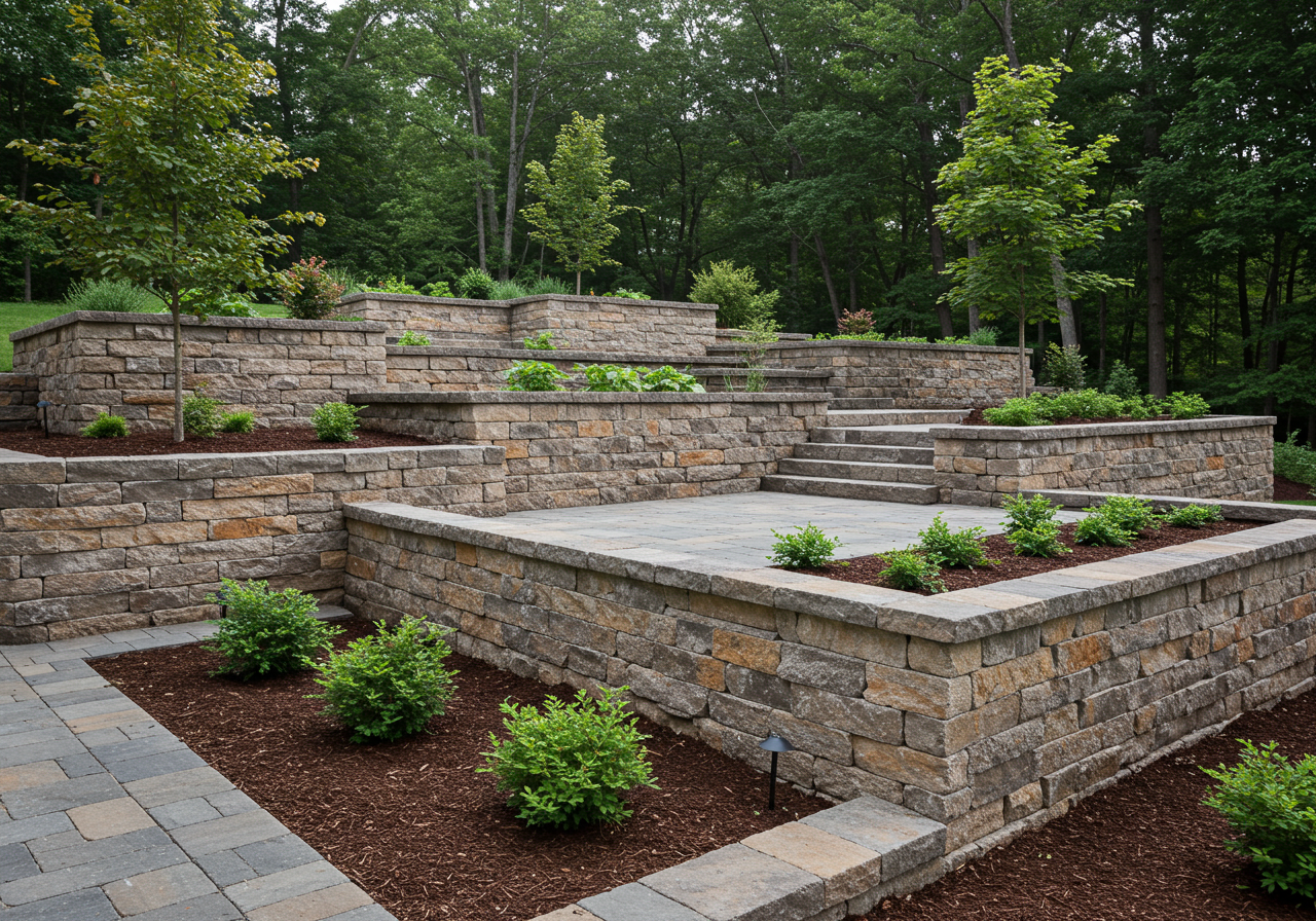 custom_wall_design rataining wall custom design for an outdoor garden