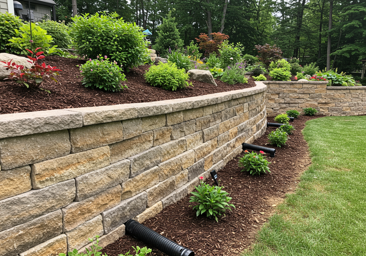 retaining walls with drainage system retaining walls with drainage system